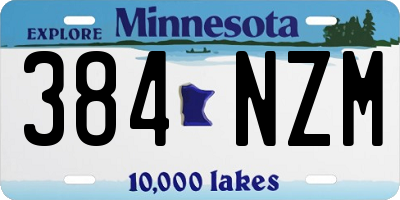 MN license plate 384NZM
