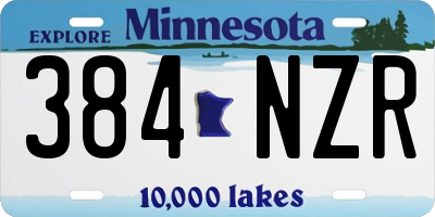 MN license plate 384NZR