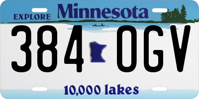MN license plate 384OGV