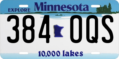 MN license plate 384OQS