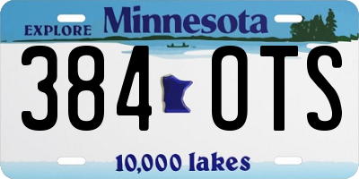 MN license plate 384OTS