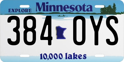 MN license plate 384OYS