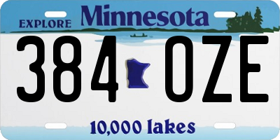 MN license plate 384OZE