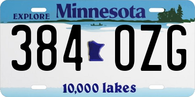 MN license plate 384OZG