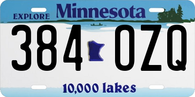 MN license plate 384OZQ