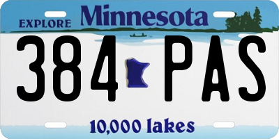 MN license plate 384PAS