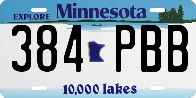 MN license plate 384PBB