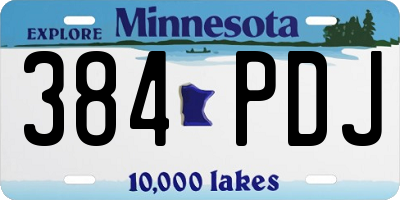 MN license plate 384PDJ