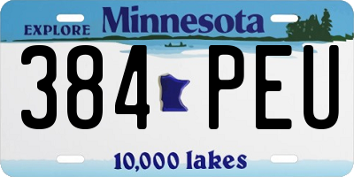 MN license plate 384PEU