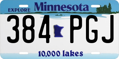 MN license plate 384PGJ