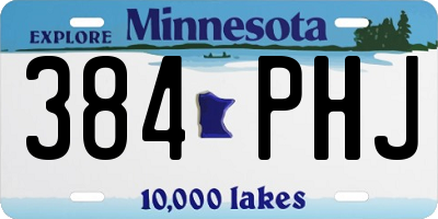 MN license plate 384PHJ