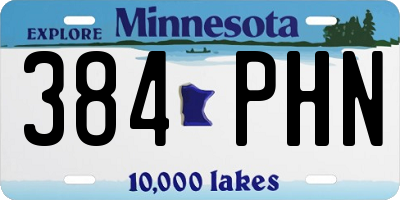 MN license plate 384PHN
