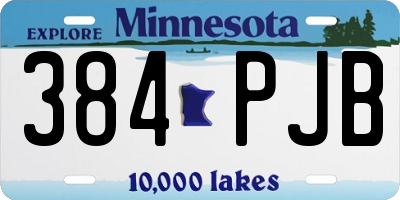 MN license plate 384PJB