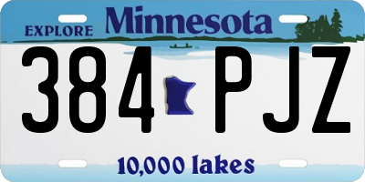 MN license plate 384PJZ