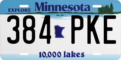 MN license plate 384PKE