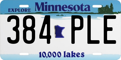 MN license plate 384PLE