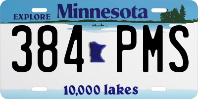 MN license plate 384PMS