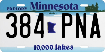 MN license plate 384PNA