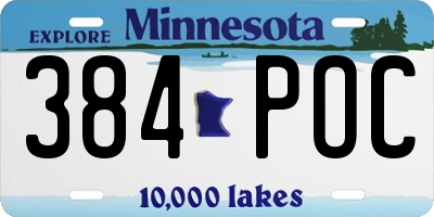 MN license plate 384POC