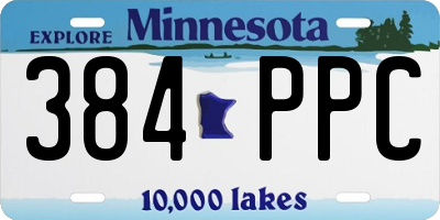 MN license plate 384PPC