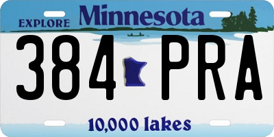 MN license plate 384PRA
