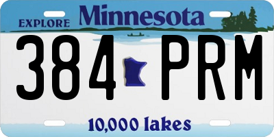MN license plate 384PRM