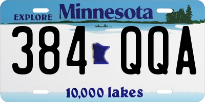 MN license plate 384QQA