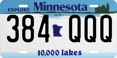 MN license plate 384QQQ