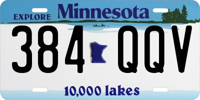 MN license plate 384QQV