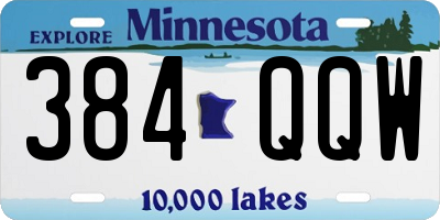 MN license plate 384QQW