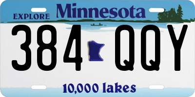 MN license plate 384QQY