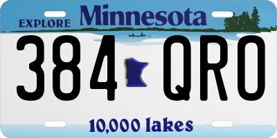 MN license plate 384QRO