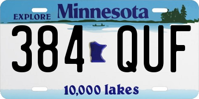 MN license plate 384QUF