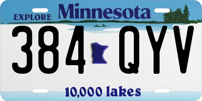 MN license plate 384QYV