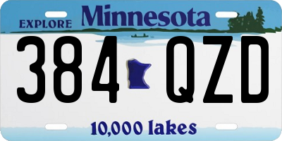 MN license plate 384QZD