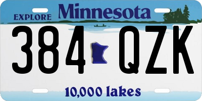 MN license plate 384QZK