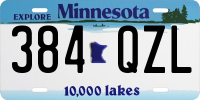 MN license plate 384QZL