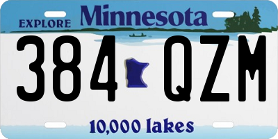 MN license plate 384QZM