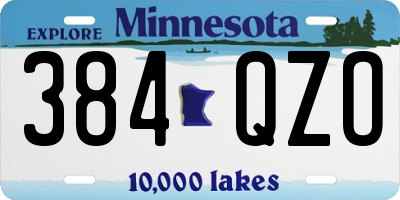 MN license plate 384QZO