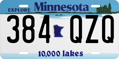MN license plate 384QZQ
