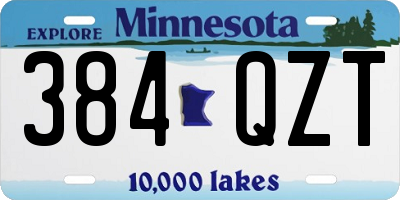 MN license plate 384QZT
