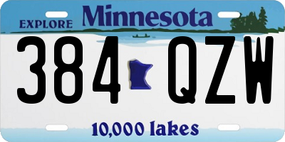 MN license plate 384QZW