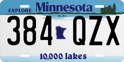 MN license plate 384QZX
