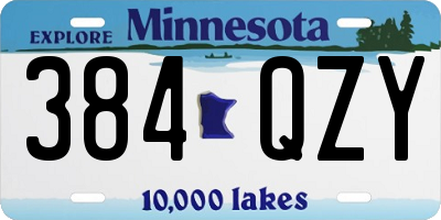 MN license plate 384QZY