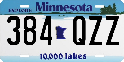 MN license plate 384QZZ