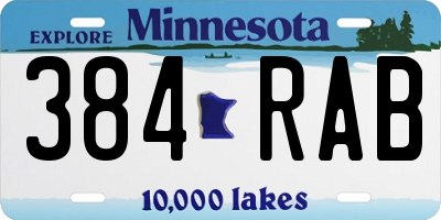 MN license plate 384RAB