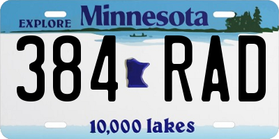 MN license plate 384RAD