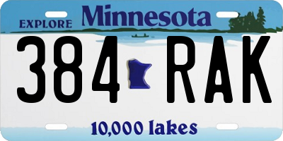 MN license plate 384RAK