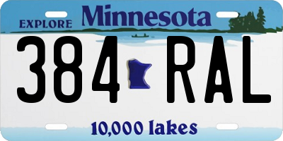 MN license plate 384RAL