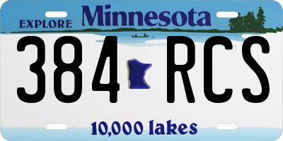 MN license plate 384RCS